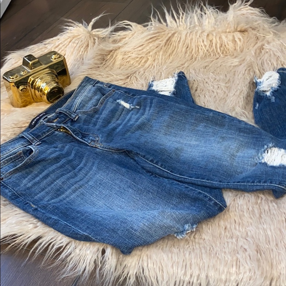 Fashion Nova Distressed Mid Rise Jeans